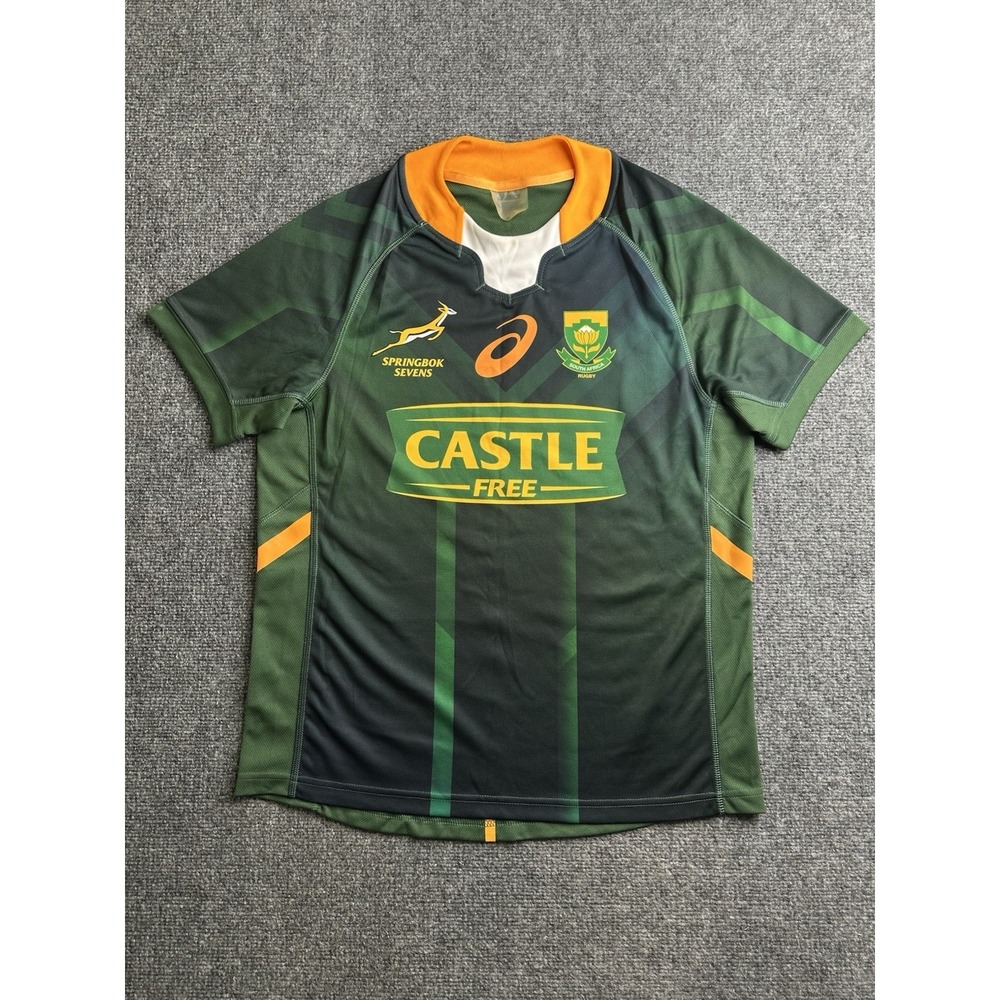 Mens Rugby Jersey Asics South Africa Springbok Sevens Castle Free 2019-20 Size M